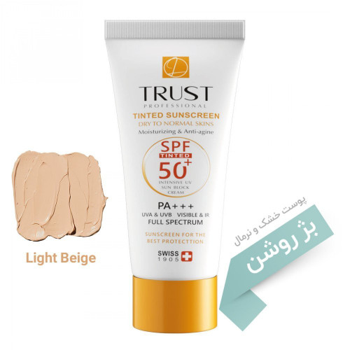 کرم ضد آفتاب رنگی و ضد پیری تراست بژ روشن (پوست خشک تا نرمال)